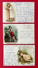 3 x Künstler AK 1900 Kinder