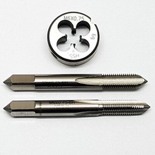 M6 x 0,75 Schneideisen + 2 tlg. Handgewindebohrer Feingewinde Gewindebohrer