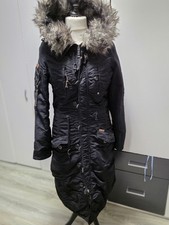 Khujo Damen Winterjacke Mantel Lang Schwarz Gr. M