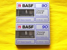 2x BASF Chrome Extra II 90 Cassette Tapes 1988-1989 + OVP + SEALED +