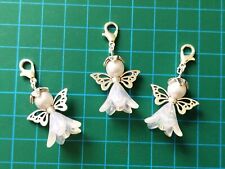 Bastelset 10 weiße AB Glitzer Schutzengel Elfen Glücksbringer Engel Anhänger