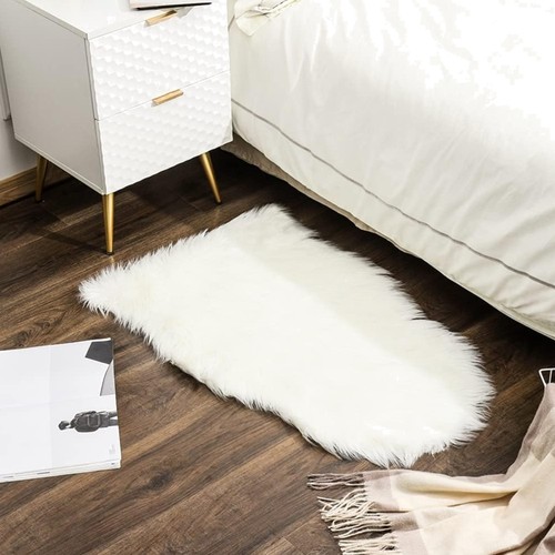 Faux lammfell teppich weiß - faux,