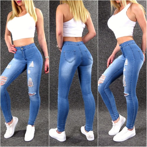 Sexy damenjeans cut out - m,