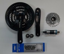 Shimano Trekking Fahrrad Verschleiß Set Kurbel Kette Zahnkranz Innenlager 24Gang