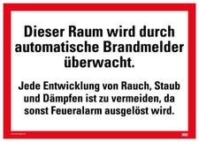 Aufkleber Feuerwehr Text "Automatischer Brandmelder" Schild Folie | 20x14cm