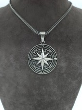 Silber Kompass Kette 55cm Nordstern Maritim Schmuck Herren Damen Geschenkbox