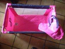 Puppenbett Puppen Reisebett Laufstall in rosa 52x30x33 cm zum zerlegen +  Tasche
