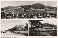 MEHLEM b. BONN 3-Bild sw Ak mit Hotel Böhm 1956