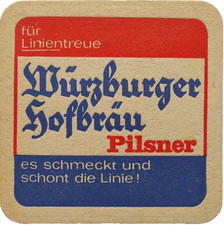 ALTER BIERDECKEL Würzburger Hofbräu gegründet 1643 Bierfilze Sammlerstück