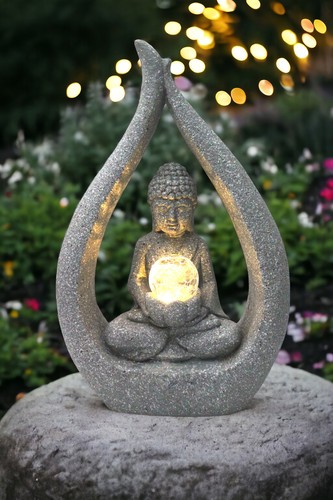 Solarleuchte buddha skulptur - solarleuchte,