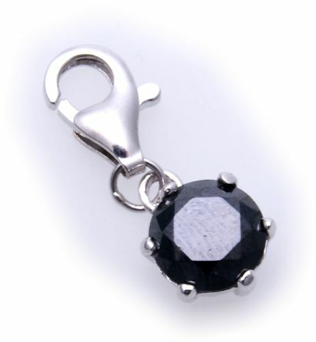 Charm zirkonia schwarz silber - zirkonia,