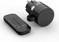 Funksteckdosen Outdoor Set + Fernbedienung 1100W Funk außen schwarz