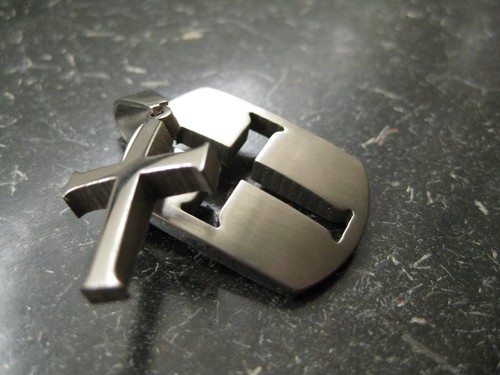 Kreuz edelstahl lederband - kreuz,