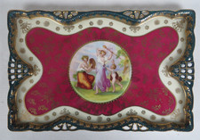 Porzellan Tablett * Amor-Szene Angelica Kaufmann * Bindenschild-Marke * 29x19 cm