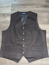Herren Weste XXL dunkelgrau festlich elegant NEU Baumwolle/Leinen
