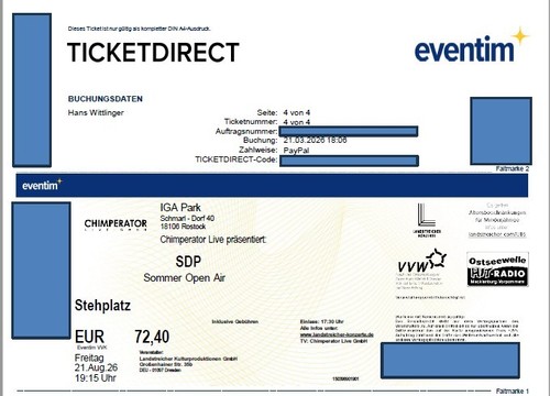 Sdp ticket konzert rostock - sdp,