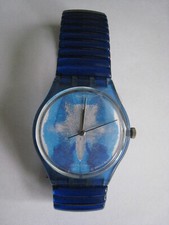 Swatch blau " TEST " von 1990* Zugarmband* NEU* inkl neue Batterie