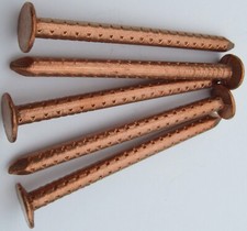 Kupfernägel Kupfer Nägel Copper Nails 80mm x 6mm Dick Massiv Reines Cu Nagel