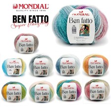 100g Mondial Ben Fatto | 25% Schurwolle 75% Mikrofaser | Flauschgarn, Stricken