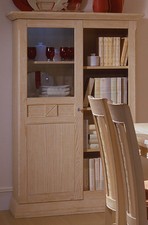 Vienna Vitrine Vitrinenschrank Pinie massiv kleiner Wohnzimmerschrank