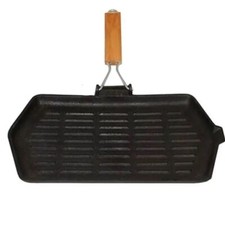 BORELLA - STEAKDOSE GUSSEISEN 35x21 cm Gusseisen emailliert Oberfläche gestreift