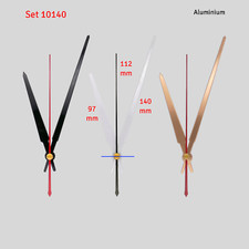 Funkuhrwerk DCF sehr leise 16mm 23mm Welle mit Zeiger 9 -15 cm weiß gold schwarz