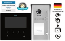 Videotürsprechanlage RFID Türöffner schwarze Monitore 2Draht BUS Aufputz Klingel
