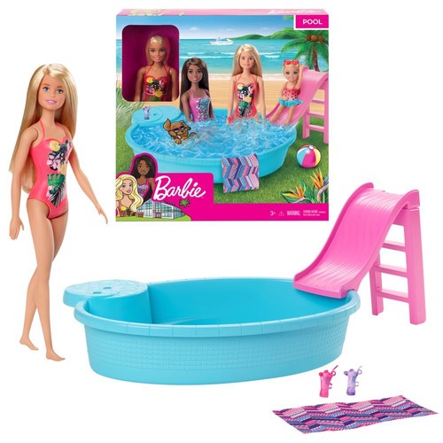 Pool mit rutsche puppe - rutsche, |