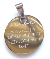 Edelstahl Anhänger rund mit
