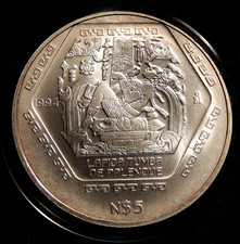 Mexiko 1994 5 Peso 1oz Ag/Silber St/unc.  Grabmal König Pakal