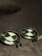 BMW Emblem Set Schwarz Weiss-komplett- 82 mm & 78 mm für Motorhaube & Heckklappe