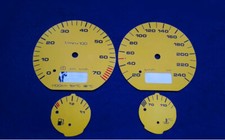 Gelbschwarze  Tachoscheiben,Zifferblätter passend für Golf 3