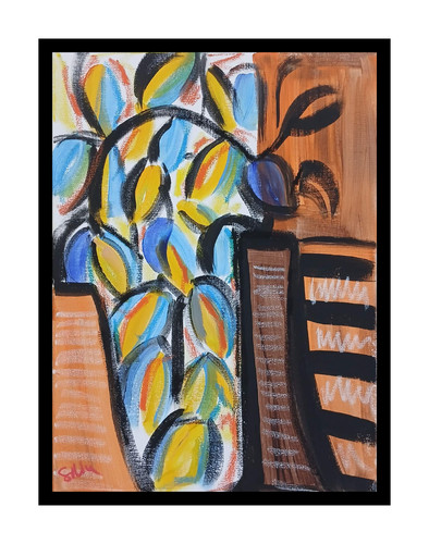 Original abstrakte blume 30x40 - original,