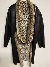 Damen Mantel Gr.M/L Schwarz-Leo Kunstfell,NEU ,Lederoptik,22H101