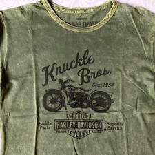 Harley Davidson Knuckle Bros. Shirt Tshirt Original Motorrad Herren Größe M grün