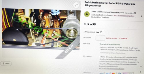 Antriebsriemen für rollei p35 - für,