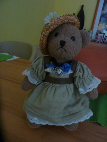 Trachtenteddy bär strohhut - trachtenteddy,