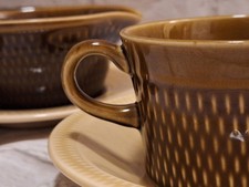 Stavangerflint Norway Brunette Keramik Vintage Sauciere Teller / Tassen & Untertassen