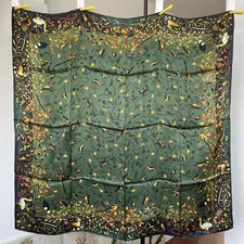 100 % reine Maulbeerseide extra groß handgefertigt orange Seidenschal - 110x110cm