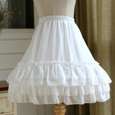 Damen Lolita Rock Petticoat Crinoline Unterrock Tutu Spitze Rüschen Cosplay