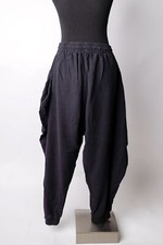 ??Lagenlook Tiefschritt Zipfel Ballon Hose 100 % Leinen 2 XL schwarz  ?