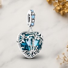 Blaues Herz Stammbaum Hänger