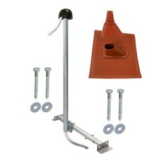 SAT LTE Dachsparrenhalter 120cm Mast Abdeckblech rot Dach Antennen Sparrenhalter