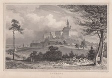 Andechs Obb. Original Stahlstich Poppel 1843