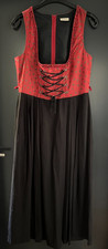 Damen Trachten Dirndl ärmellos Schwarz, Rot-Grün gemustert ca. Gr. 46 v. C&A