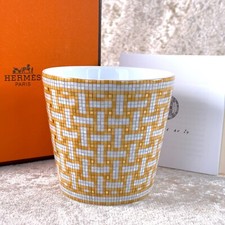 Hermes Tasse Mosaique au 24 Gold Kelch Tumbler Porzellan Geschirr mit Etui