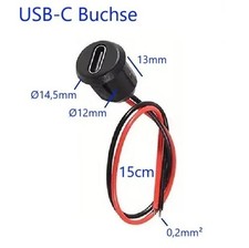 Usb einbau buchse - einbau, rund