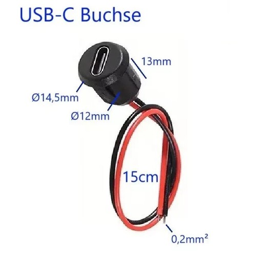 Usb einbau buchse rund - buchse, /