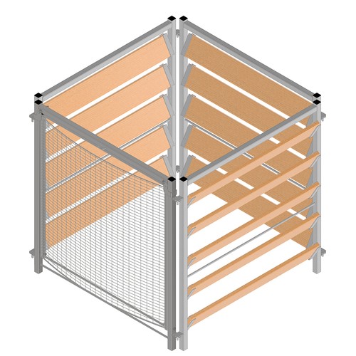 Komposter holz metall mit sieb - komposter,