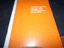 Mengele Umschlüsselungsliste für Landmaschinen Ersatzteile Stand 3.5.1976
